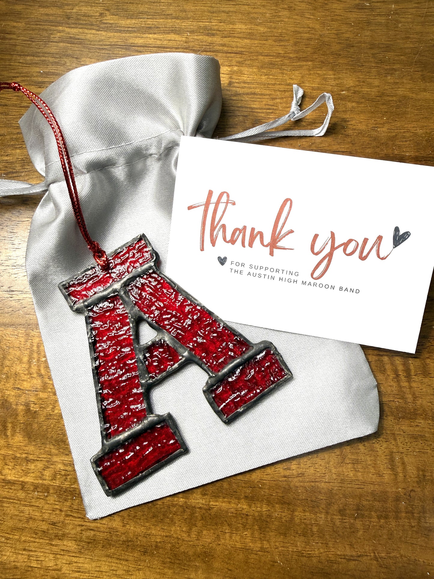 Stained Glass "A" Holiday Ornament