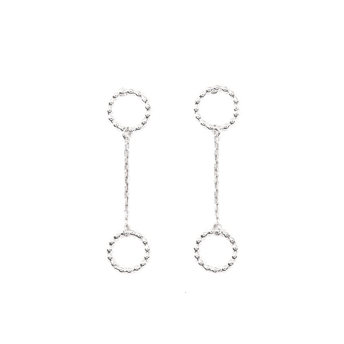 Chained Beaded Circles Dangle Earrings