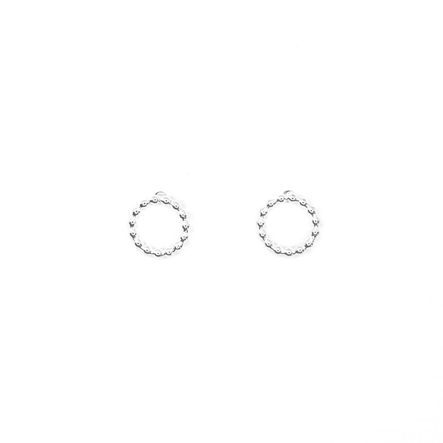 Beaded Circle Stud Earrings