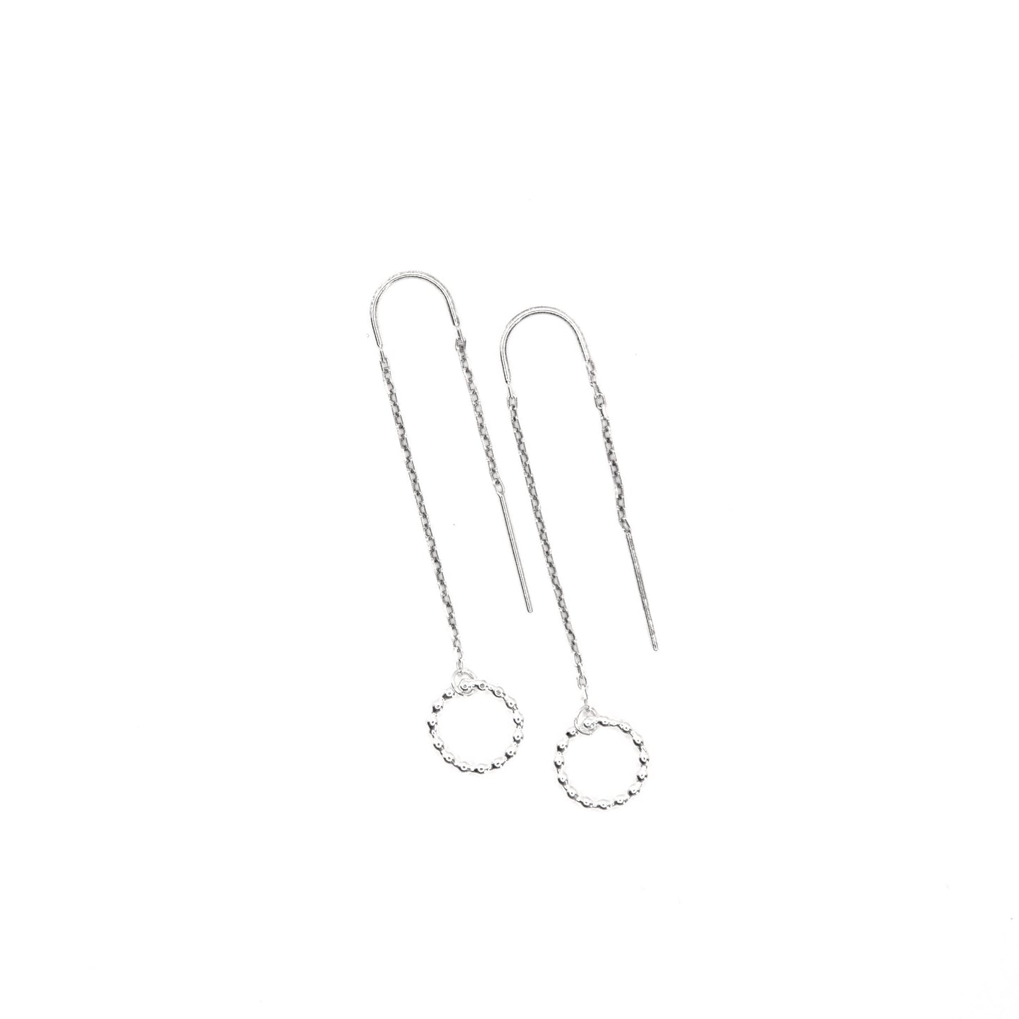 Beaded Circle Threaded Earrings