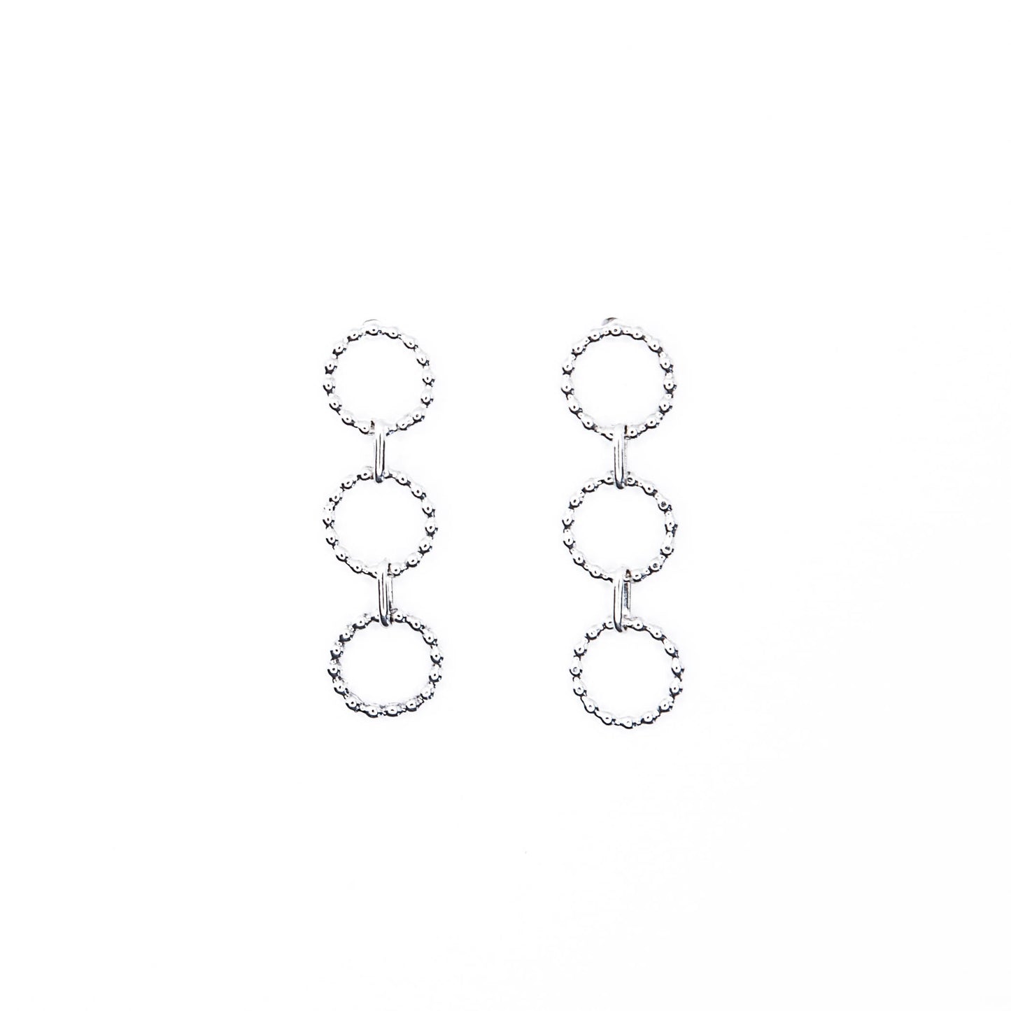 Trinity Beaded Circle Dangle Earrings