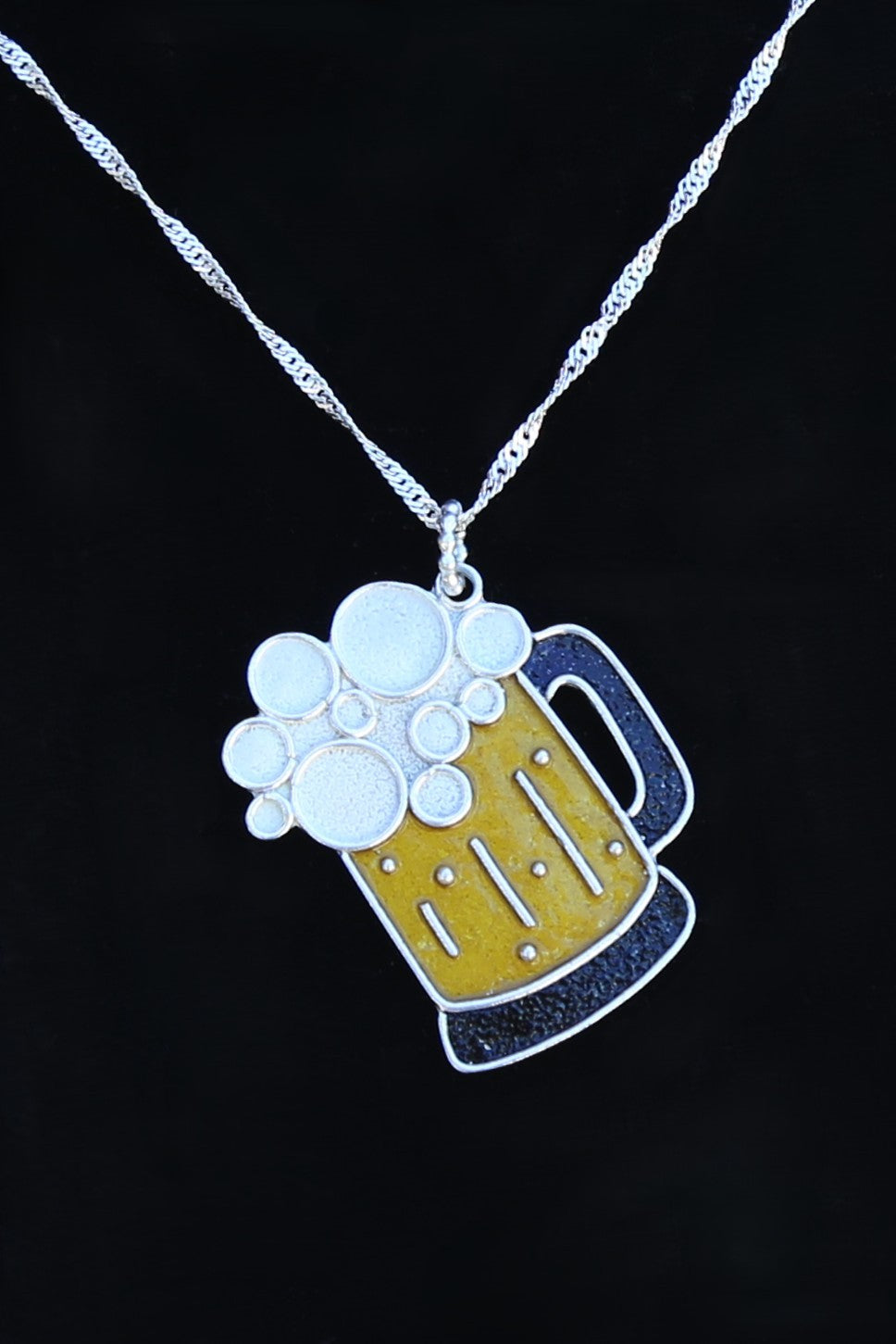 Beer Mug Enamel Necklace