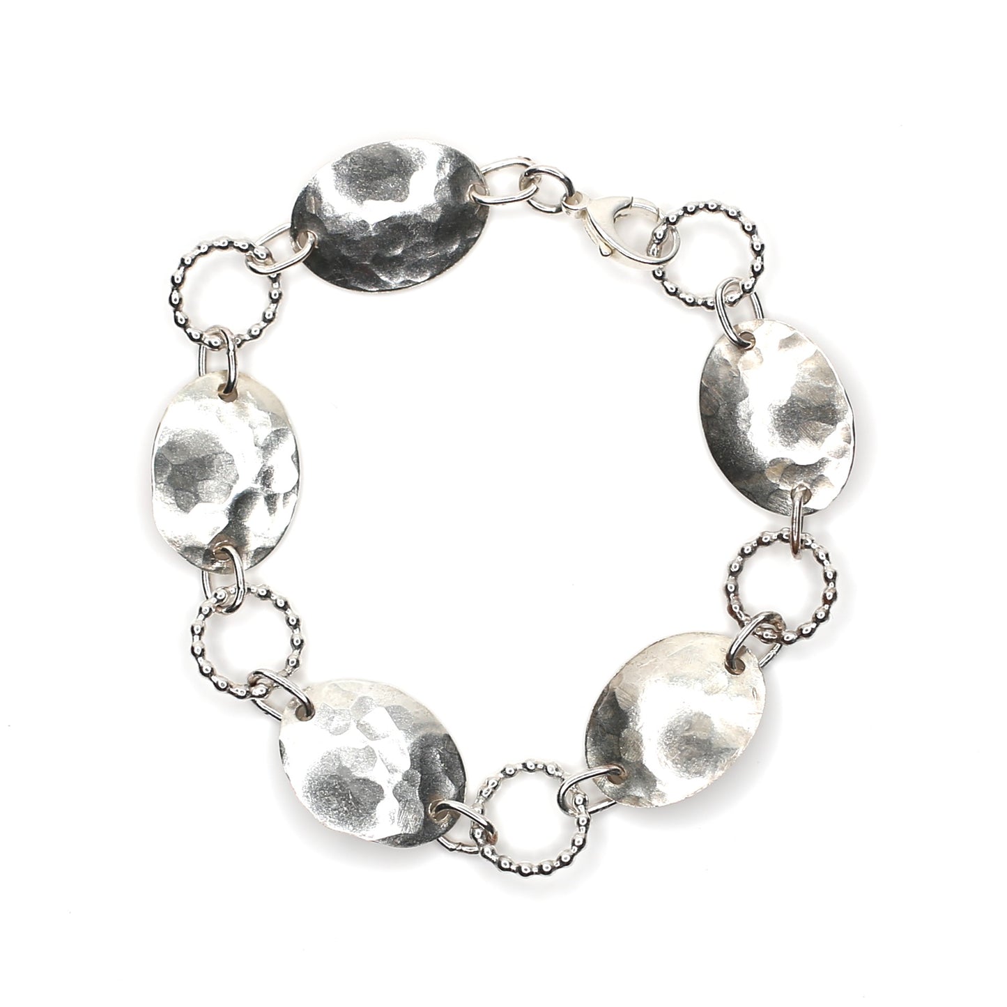 Hammered Shield + Beaded Circle Bracelet