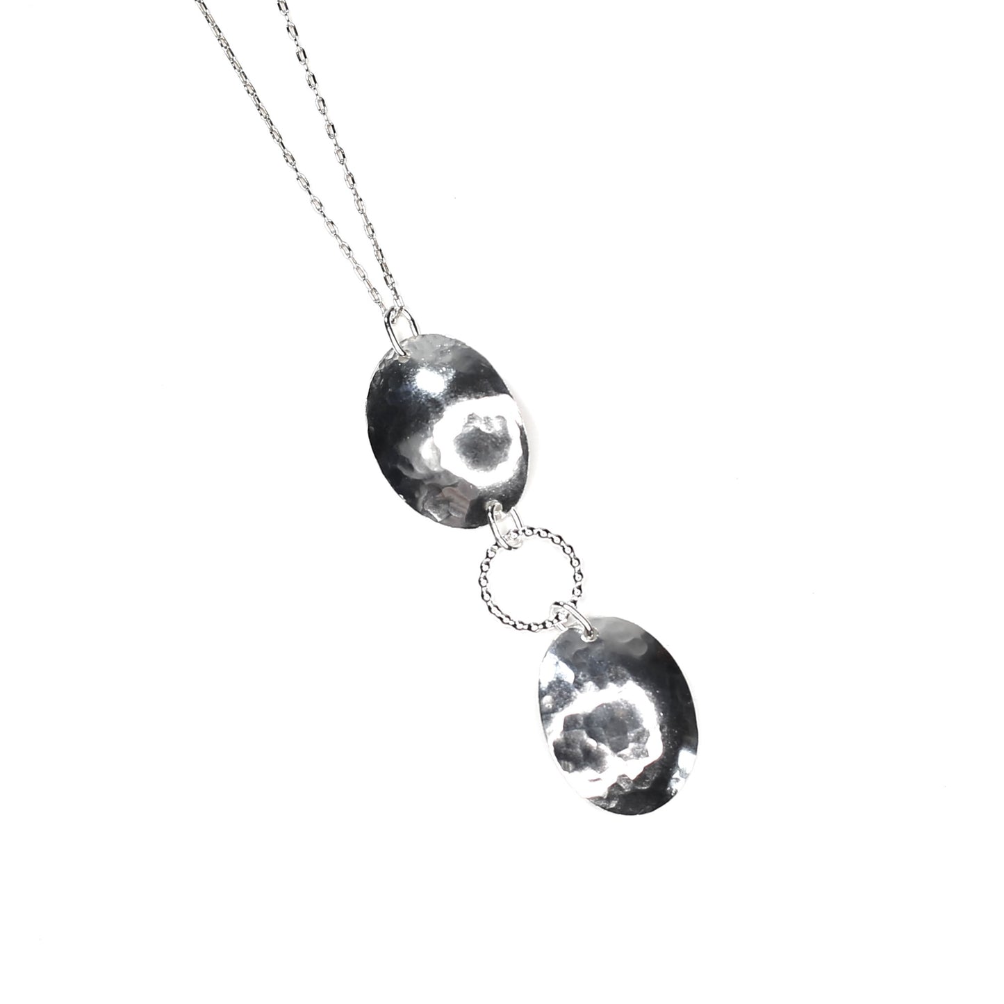 Hammered Shield + Beaded Circle Necklace
