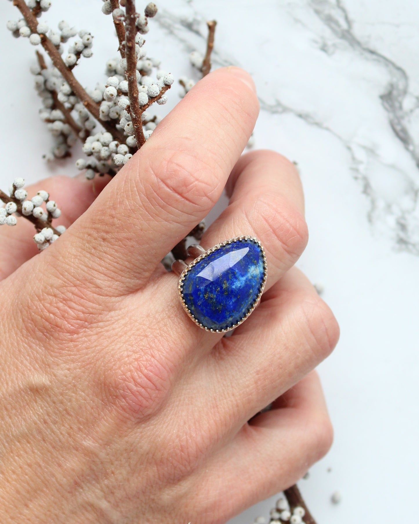 Lapis Lazuli Infinity Ring | Aurora