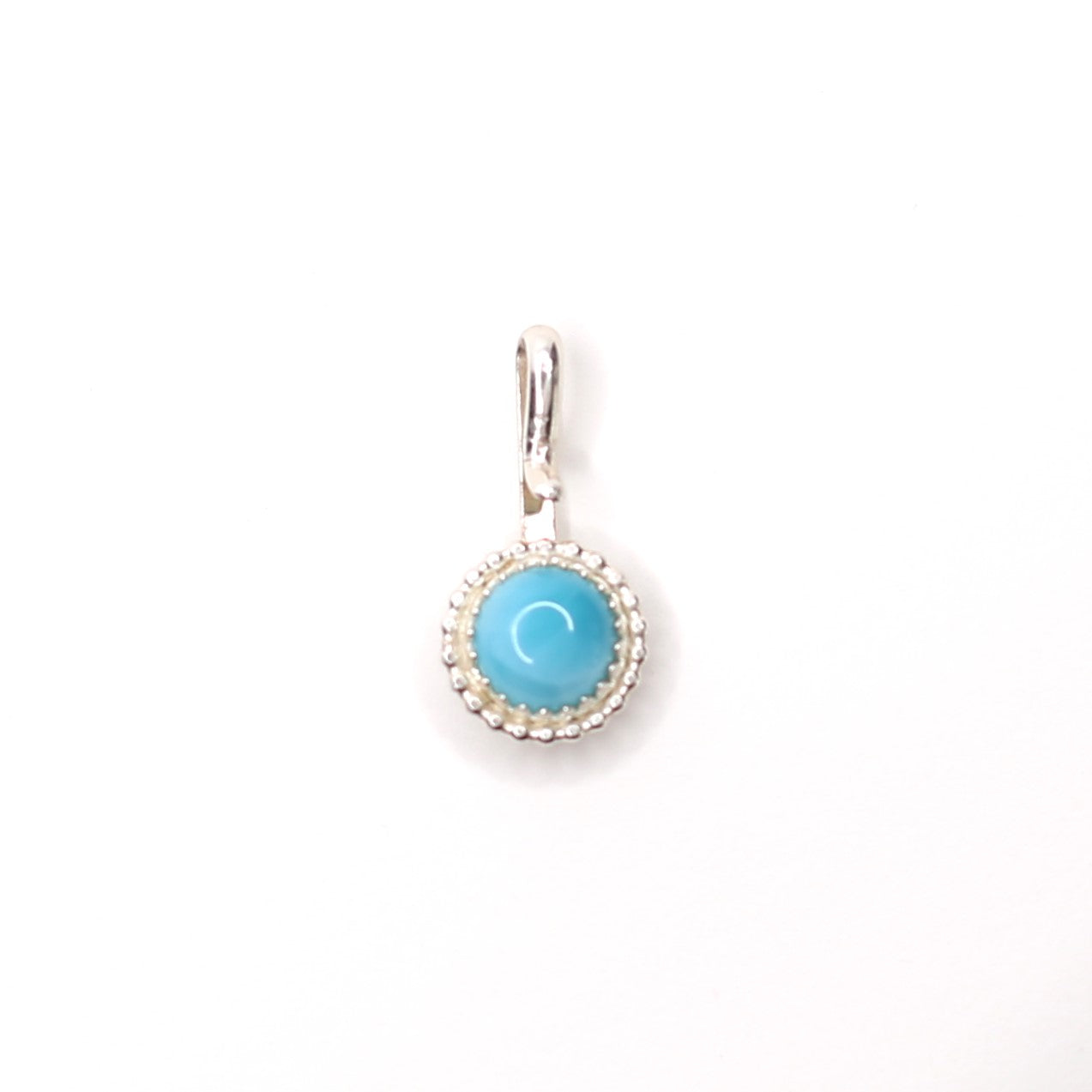Larimar + Beaded Circle Pendant