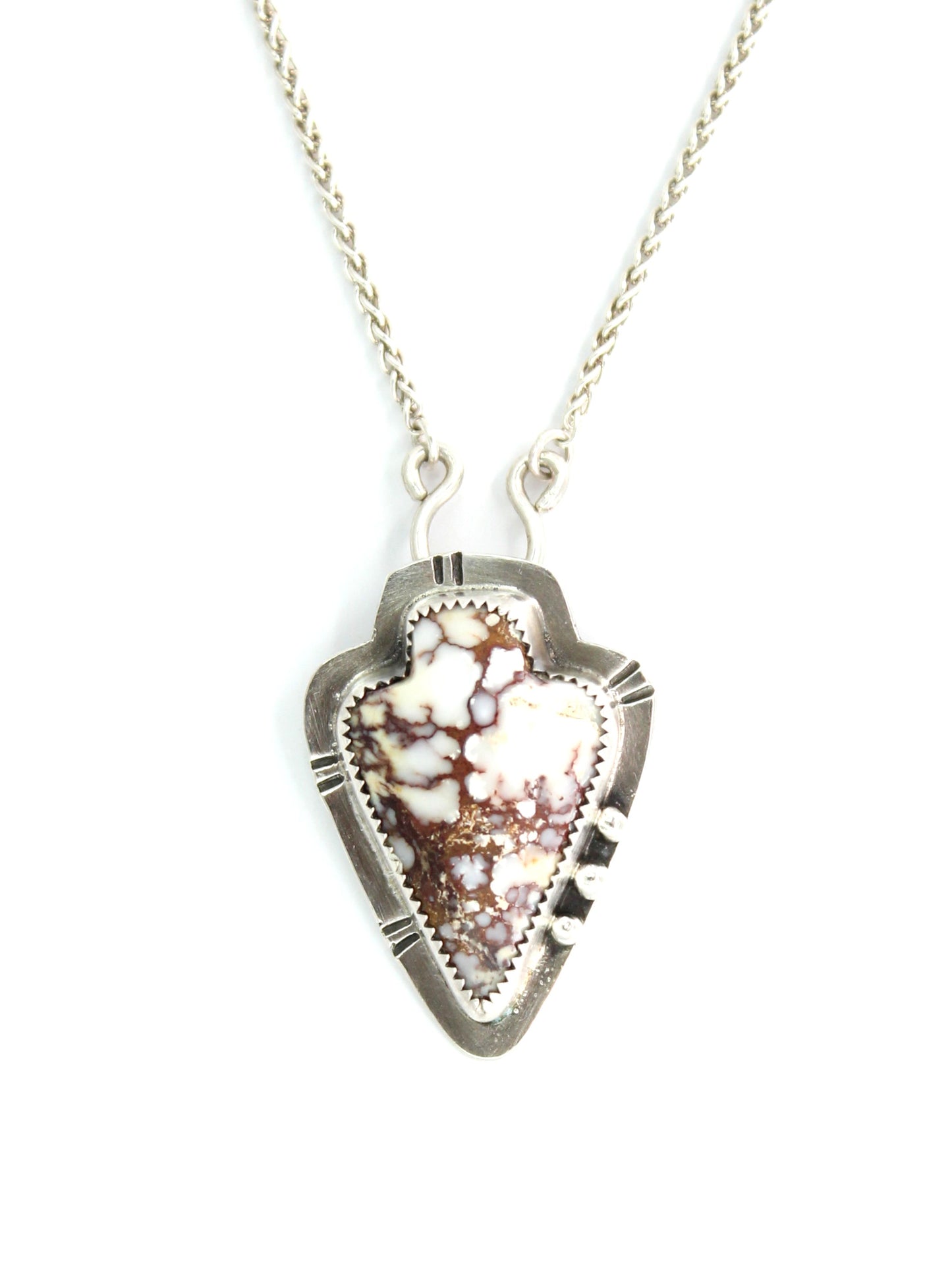 Wild Horse Magnesite Arrowhead Sterling Silver Marquise Chain Necklace
