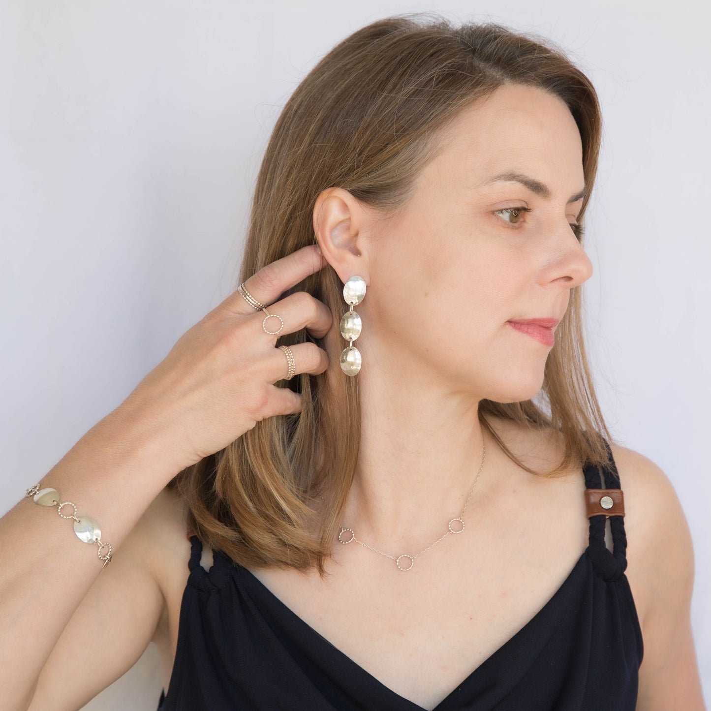 Trinity Shield Dangle Earrings