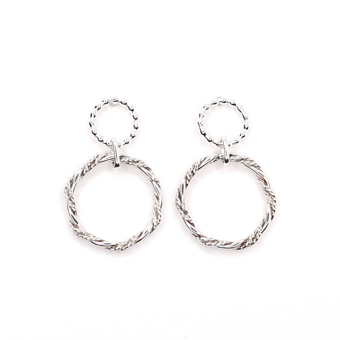 Beaded Circle Orbit Dangle Earrings