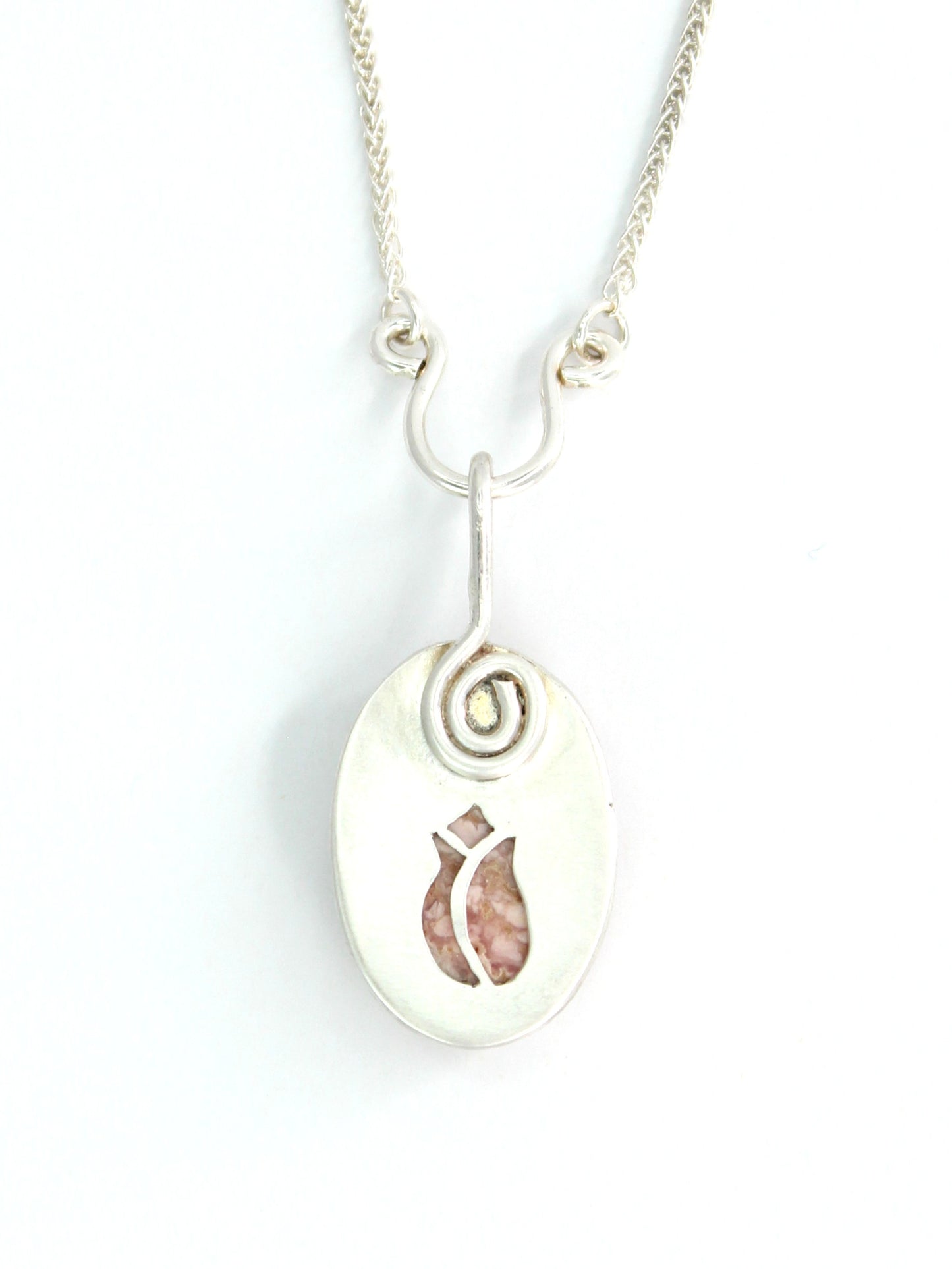Pink Agate Sterling Silver Necklace
