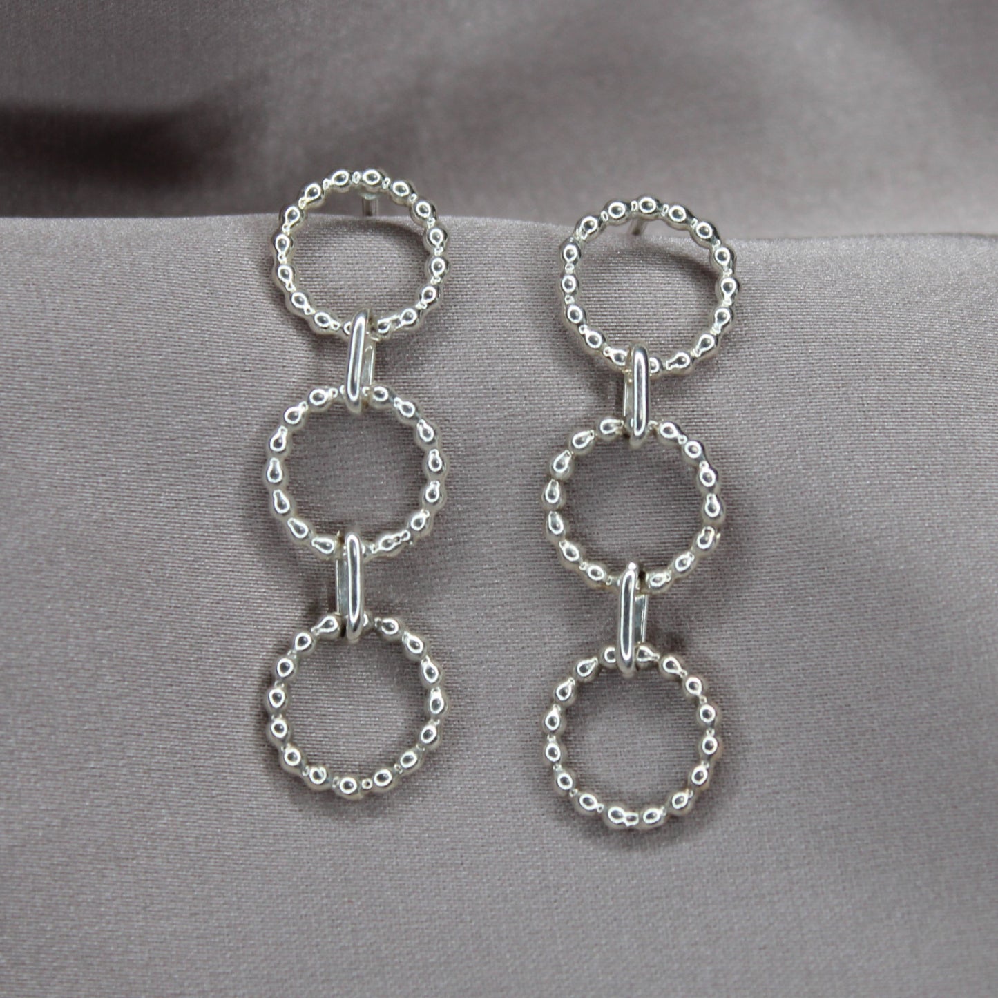 Trinity Beaded Circle Dangle Earrings