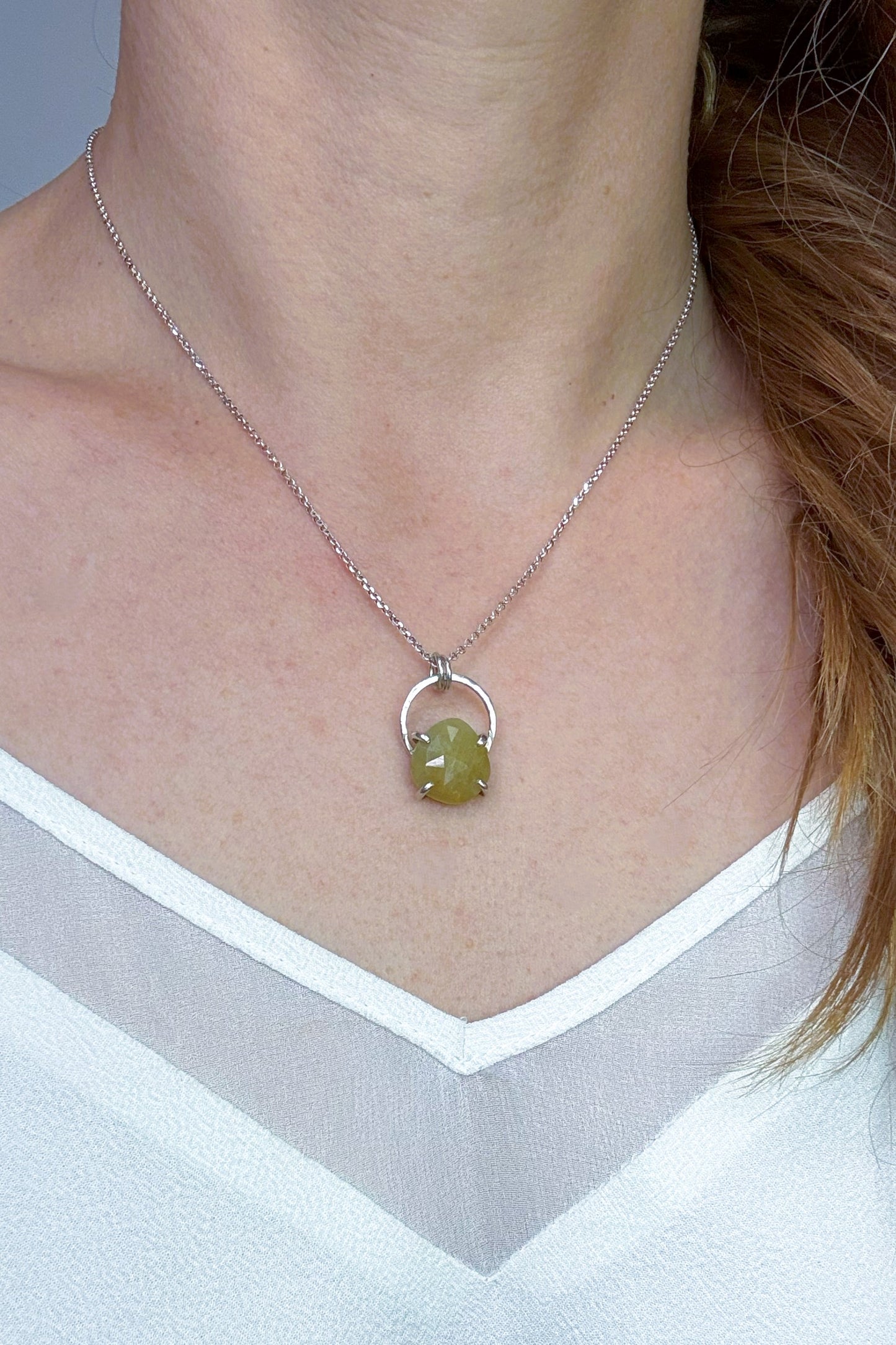 Yellow Sapphire Sterling Silver Necklace