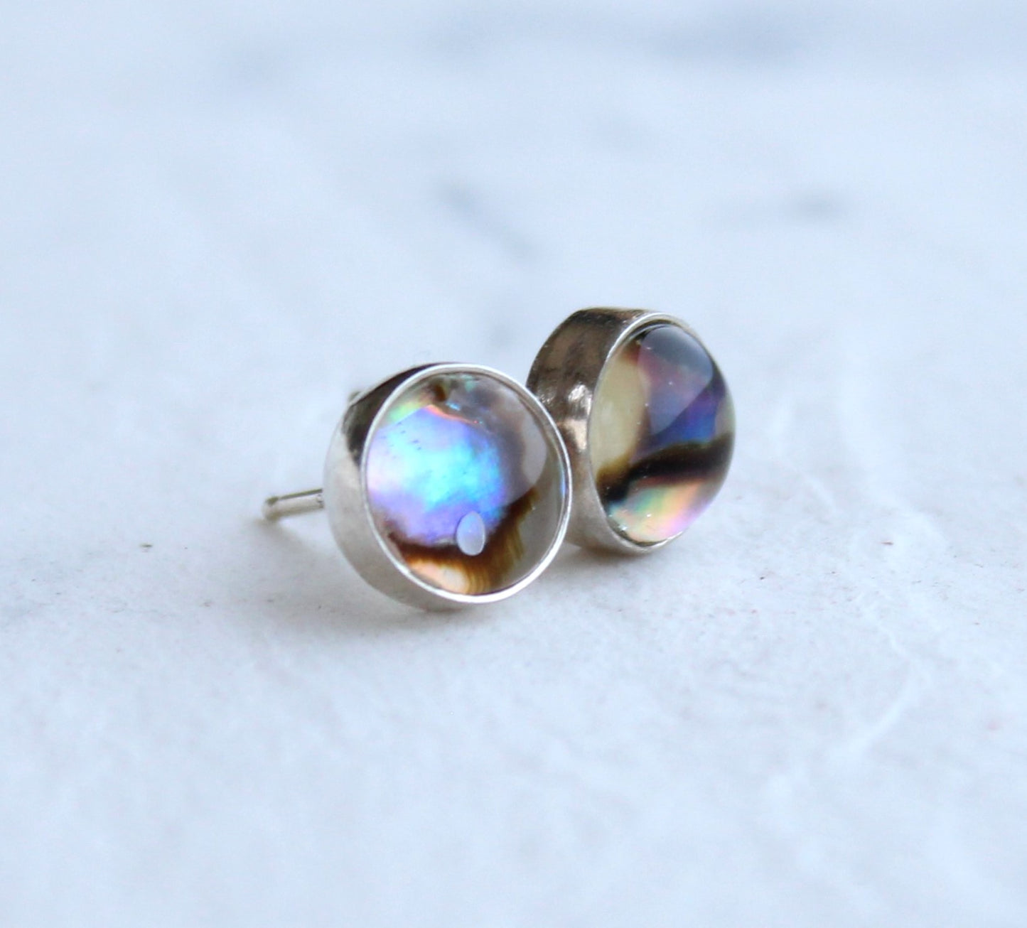 Abalone Shell Sterling Silver Stud Earrings