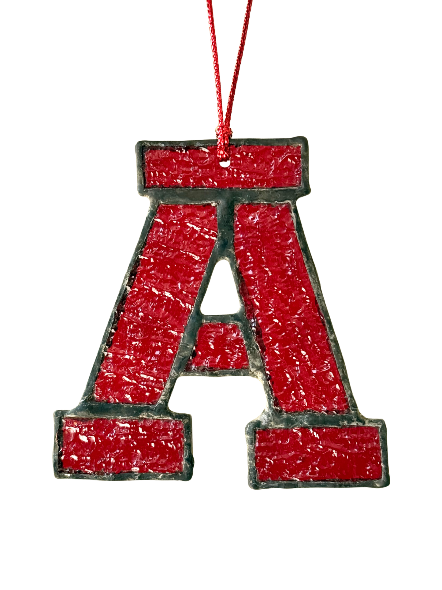 Stained Glass "A" Holiday Ornament