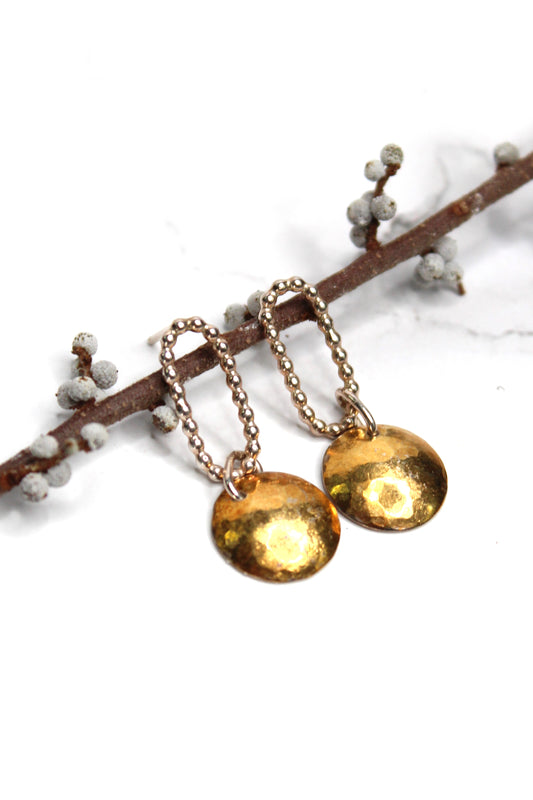 Beaded Oval and Keumboo Circle Earrings
