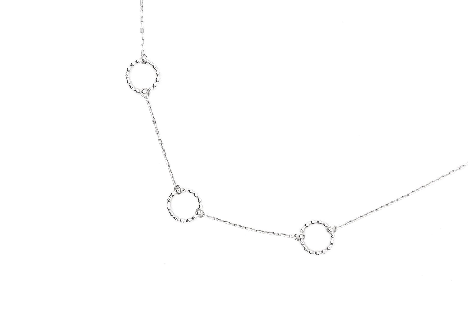 Three Beaded Circle Sterling Silver Everyday Necklace by Cara Carter Jewelry