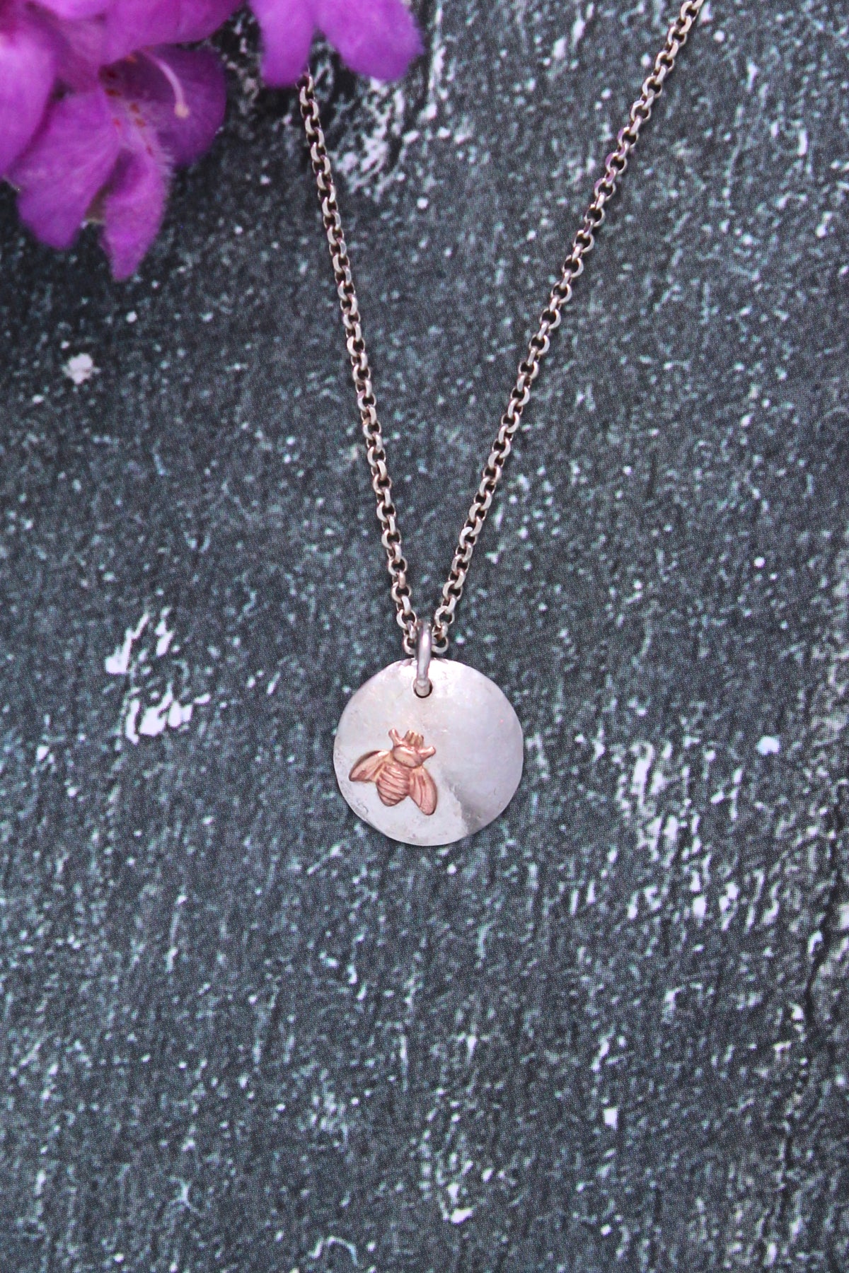 14k Gold Bee | Sterling Silver Pendant