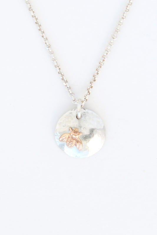 14k Gold Bee | Sterling Silver Pendant