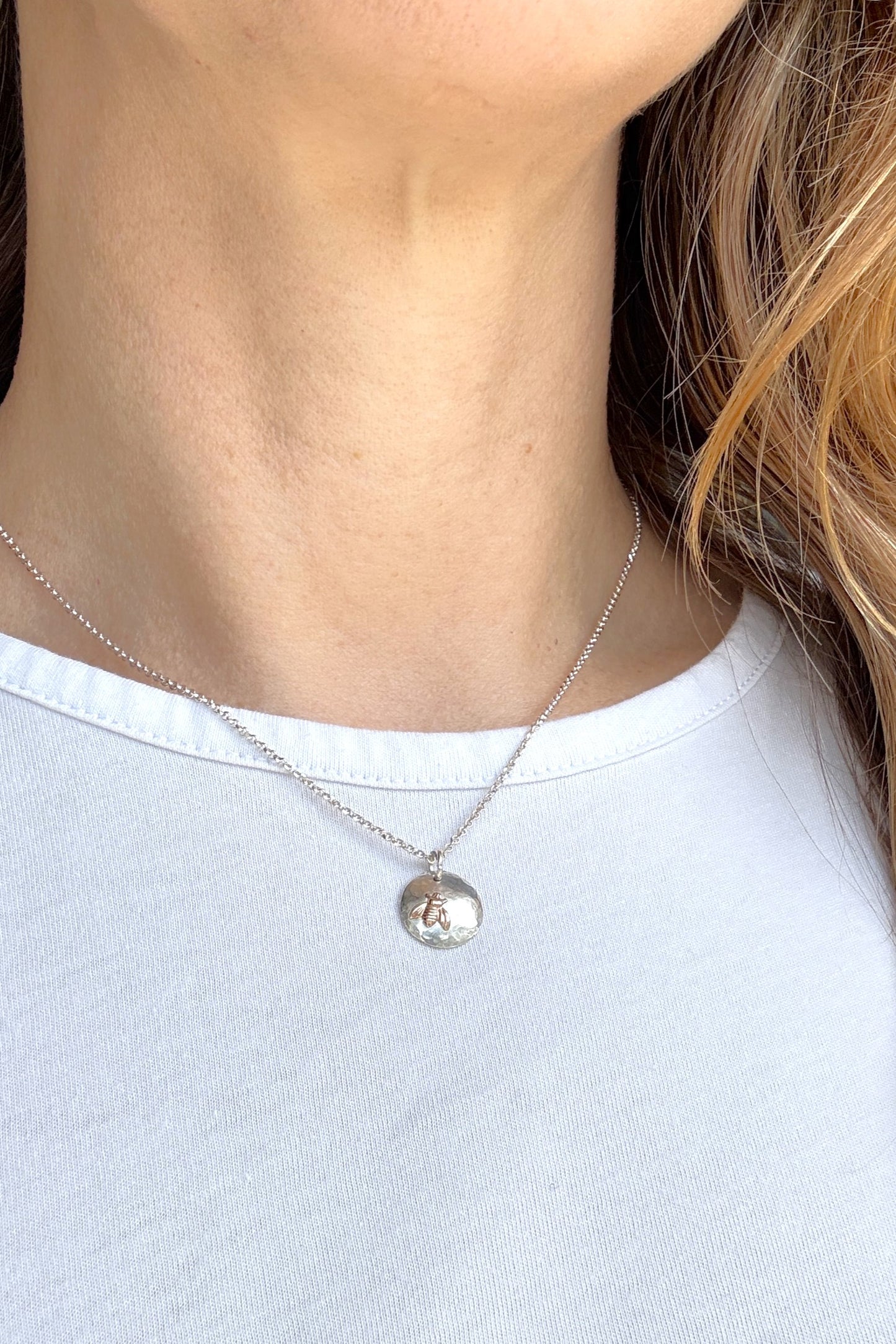 14k Gold Bee | Sterling Silver Pendant