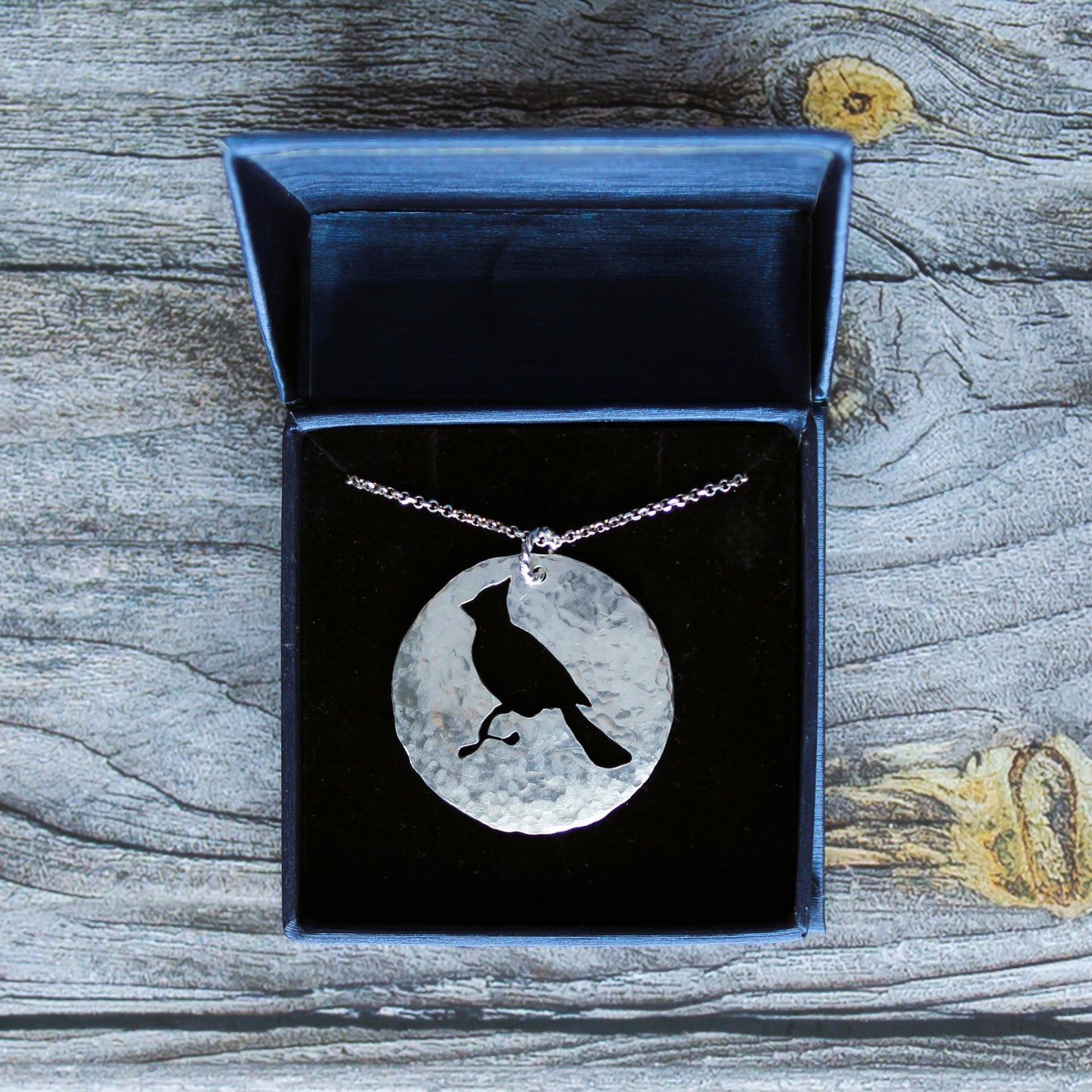 Cardinal Hand-Cut Sterling Silver Necklace