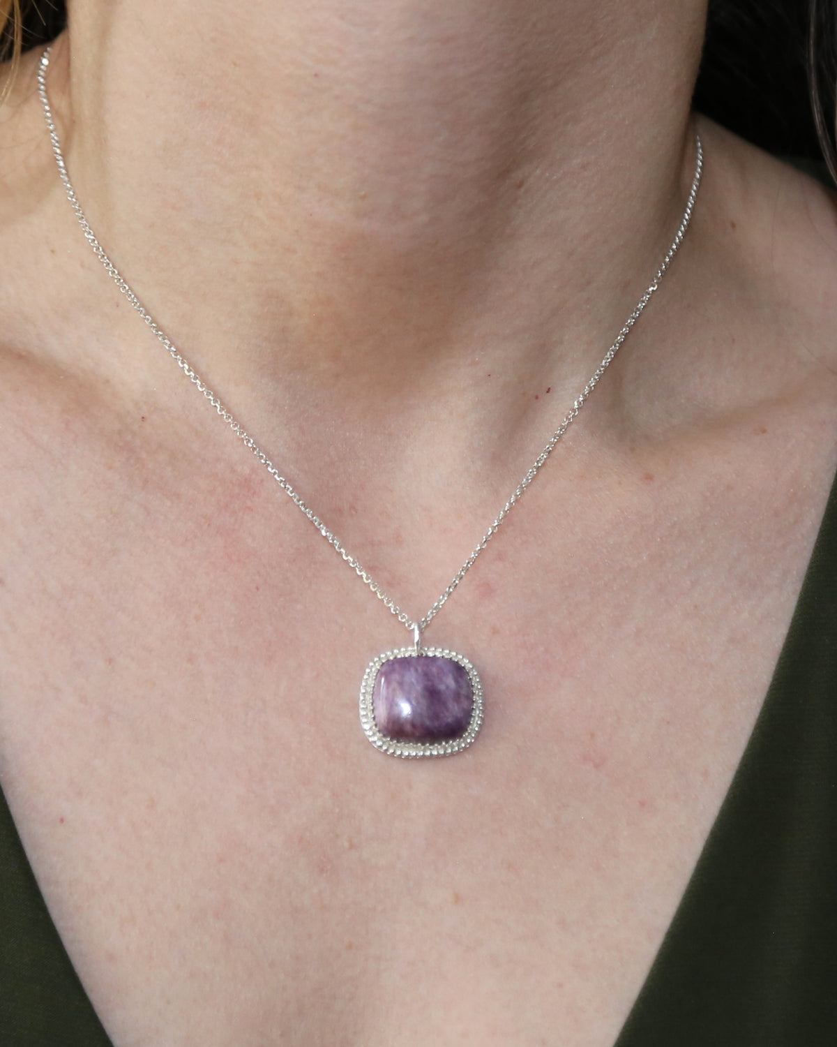 Charoite Sterling Silver Necklace