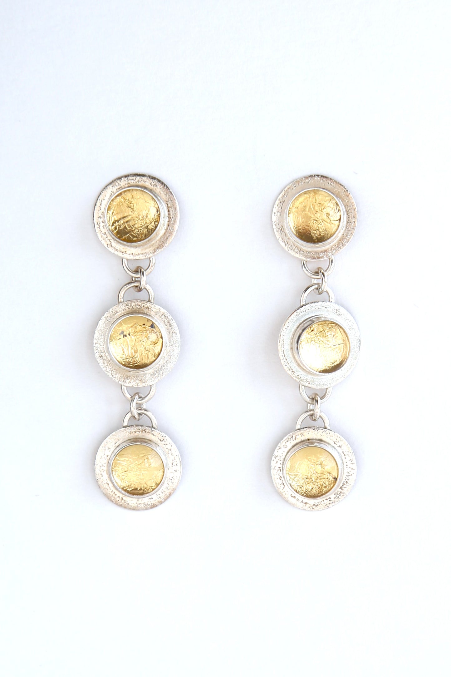 Gold Foil Trio Dangle Earrings