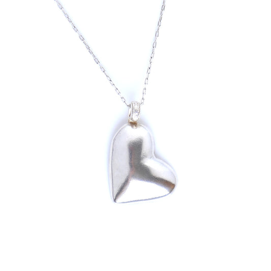 Cast Heart Sterling Silver Necklace