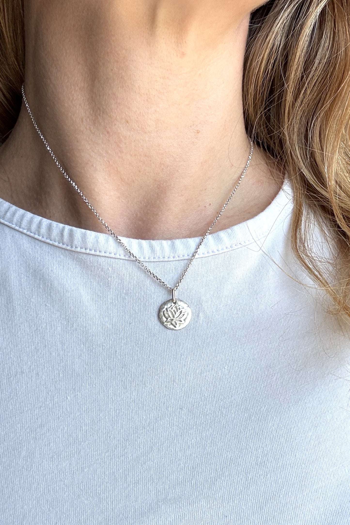Lotus Flower "Mini" Sterling Silver Necklace