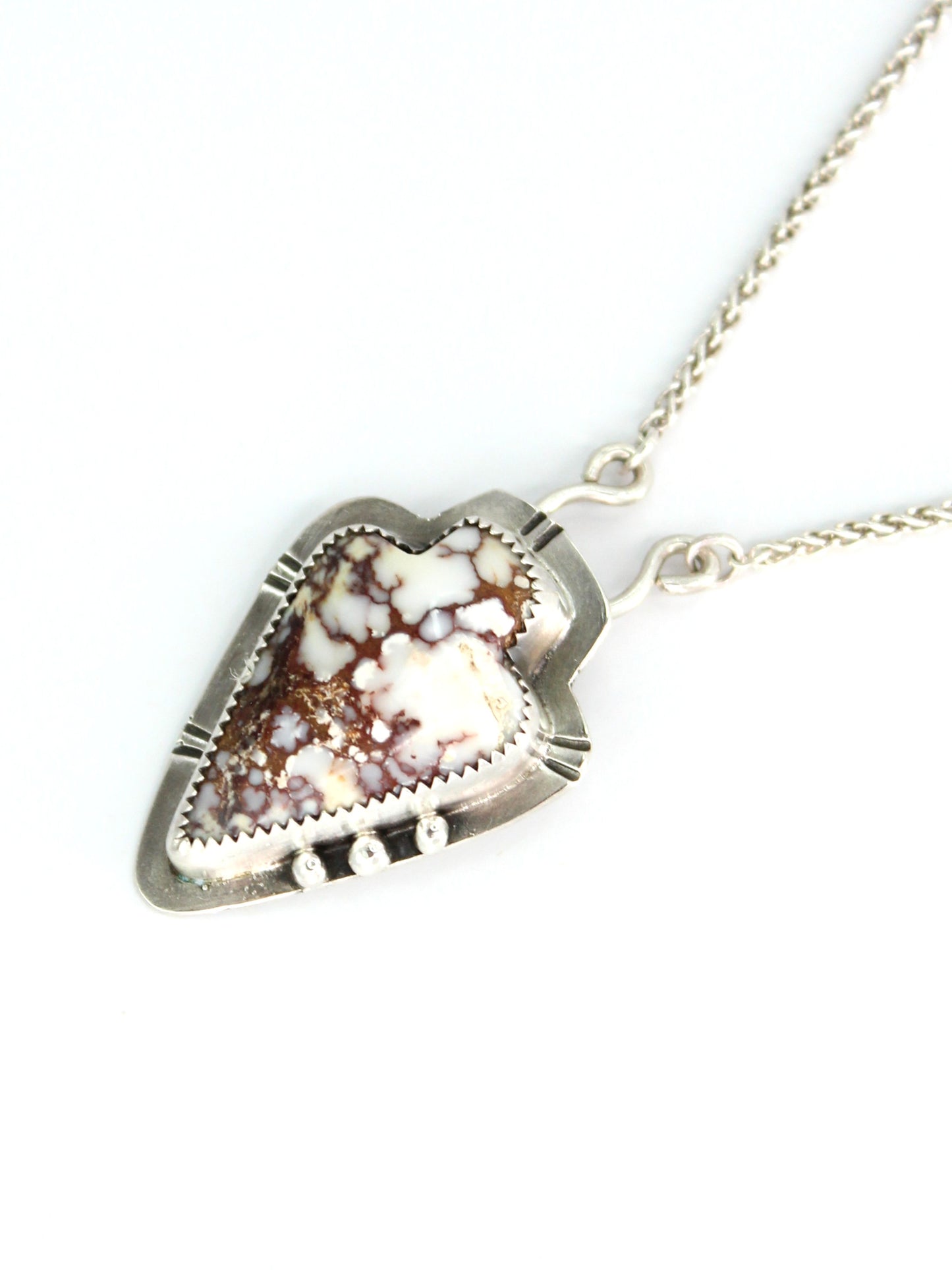 Wild Horse Magnesite Arrowhead Sterling Silver Marquise Chain Necklace