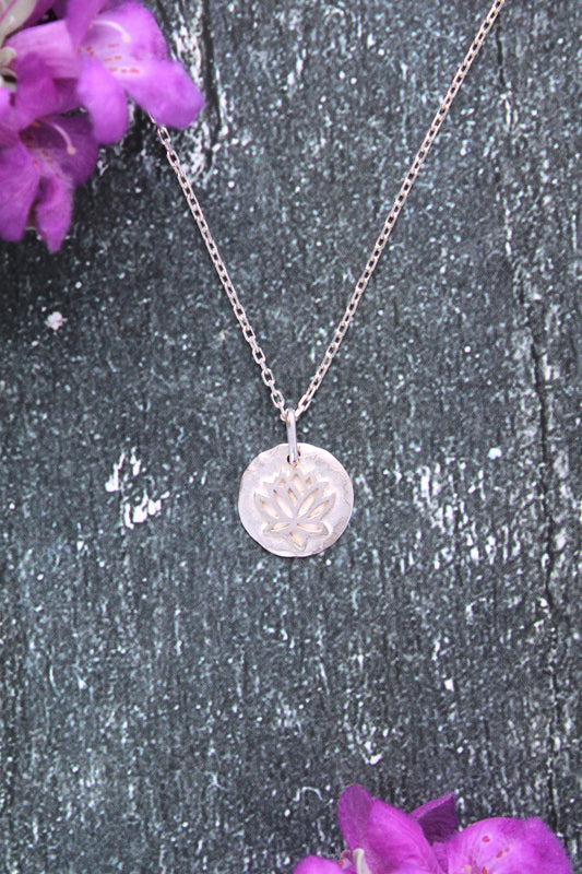 Lotus Flower "Mini" Sterling Silver Necklace