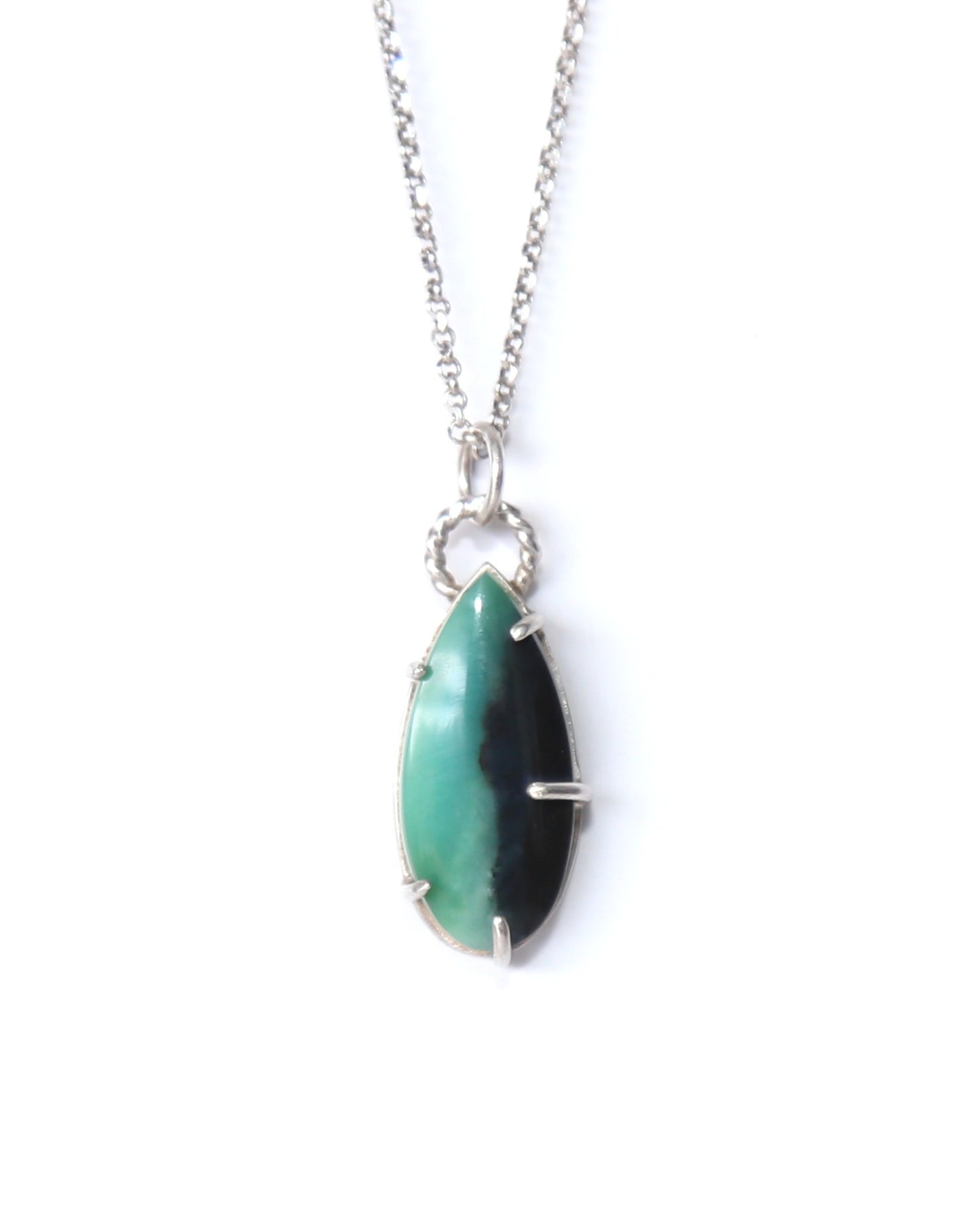 Opalized Petrified Wood Sterling Silver Necklace