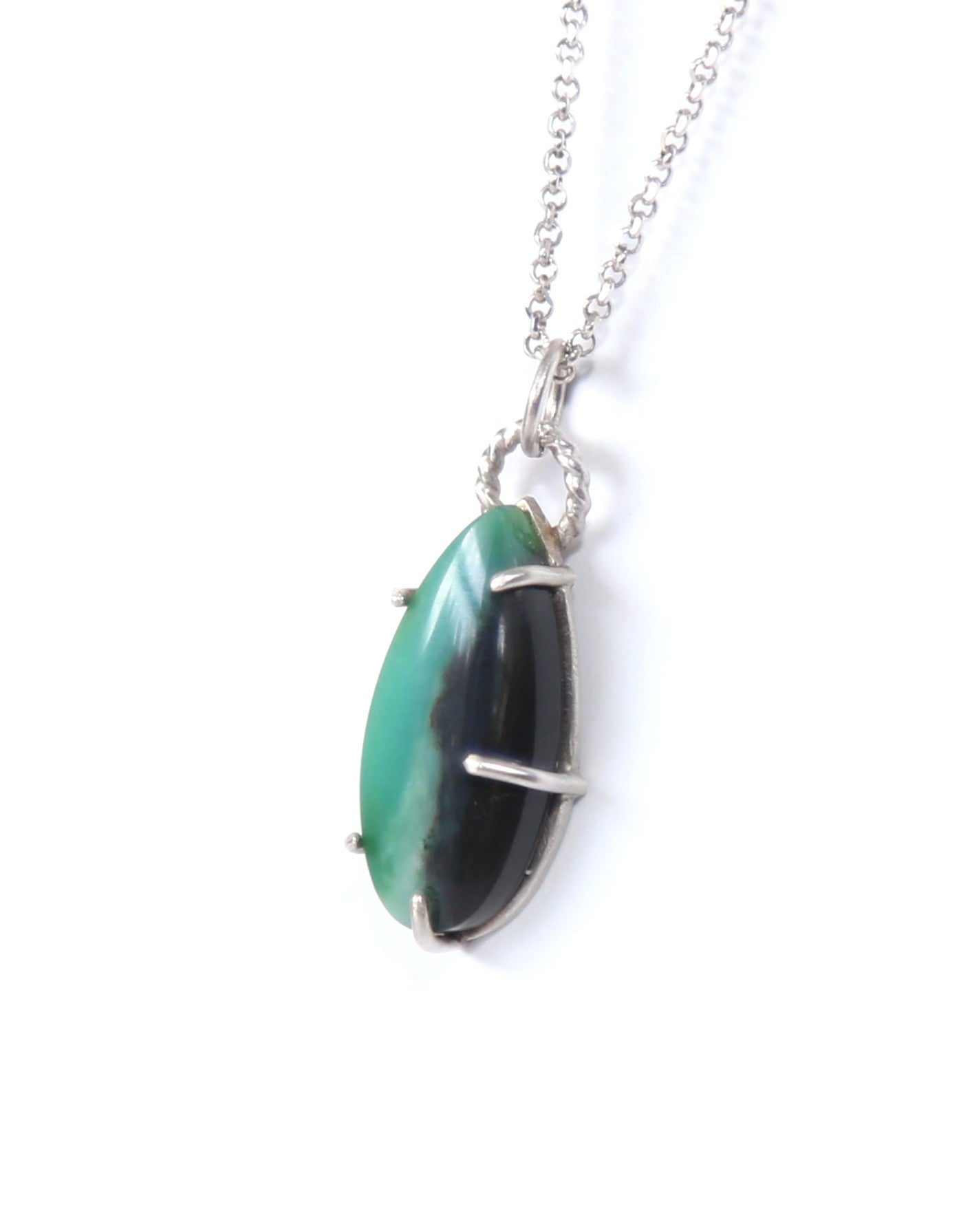 Opalized Petrified Wood Sterling Silver Necklace