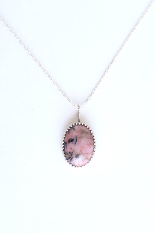 Rhodonite Sterling Silver Necklace