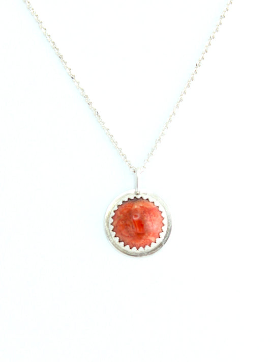 Sponge Coral Sterling Silver Necklace