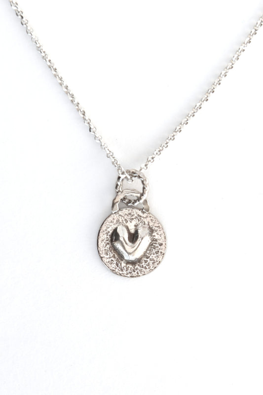 Stamped Heart Sterling Silver Necklace