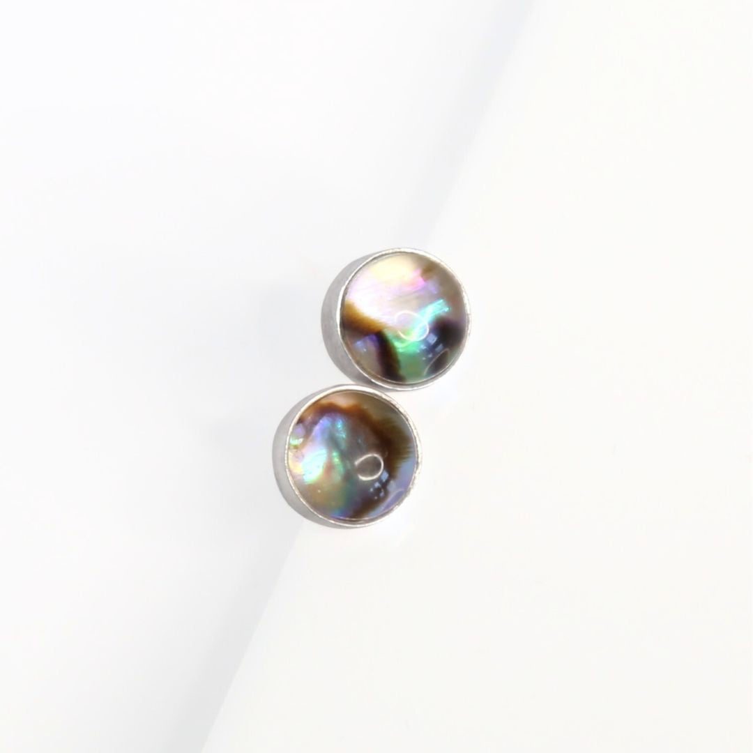 Abalone Shell Sterling Silver Stud Earrings