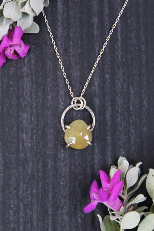 Yellow Sapphire Sterling Silver Necklace